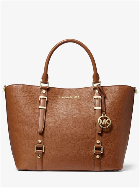 michael michael kors bedford large shoulder tote brown|michael kors pebble leather tote.